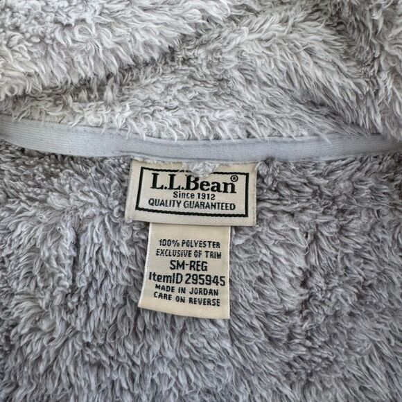 L.L.Bean Women's Grey & Brown Sherpa Fleece Jacket Size Small - Picture 5 of 9